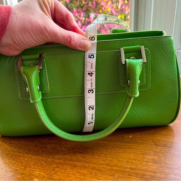 Nordstrom Lime Green Leather Double Handle Bag - Picture 8 of 12